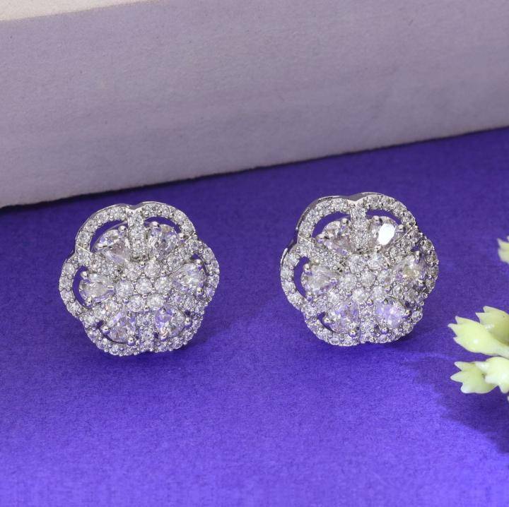 Stunning silver ad earring 1342 Artificial jewellery market in Pune